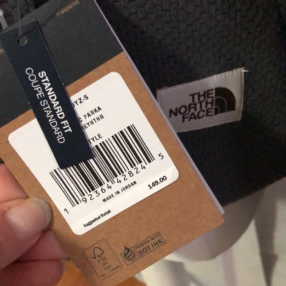 NWT🎉The NorthFace Sibley Hoodie/Jacket-Charcoal-Sz S-Full Zip Front-Zip Pockets - Picture 2 of 16